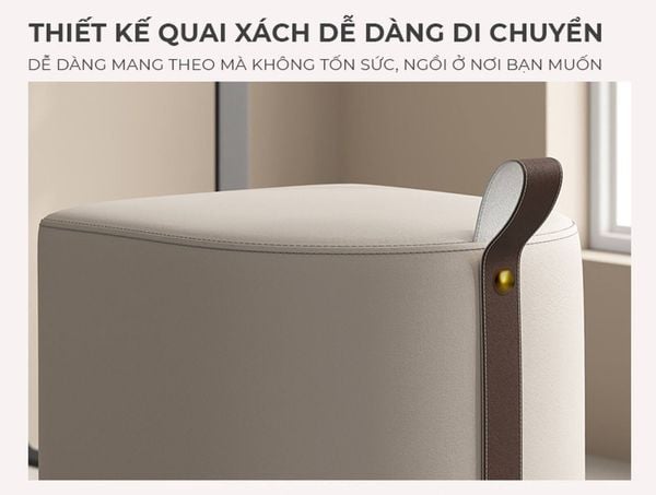 Ghế đôn trang điểm có quai xách