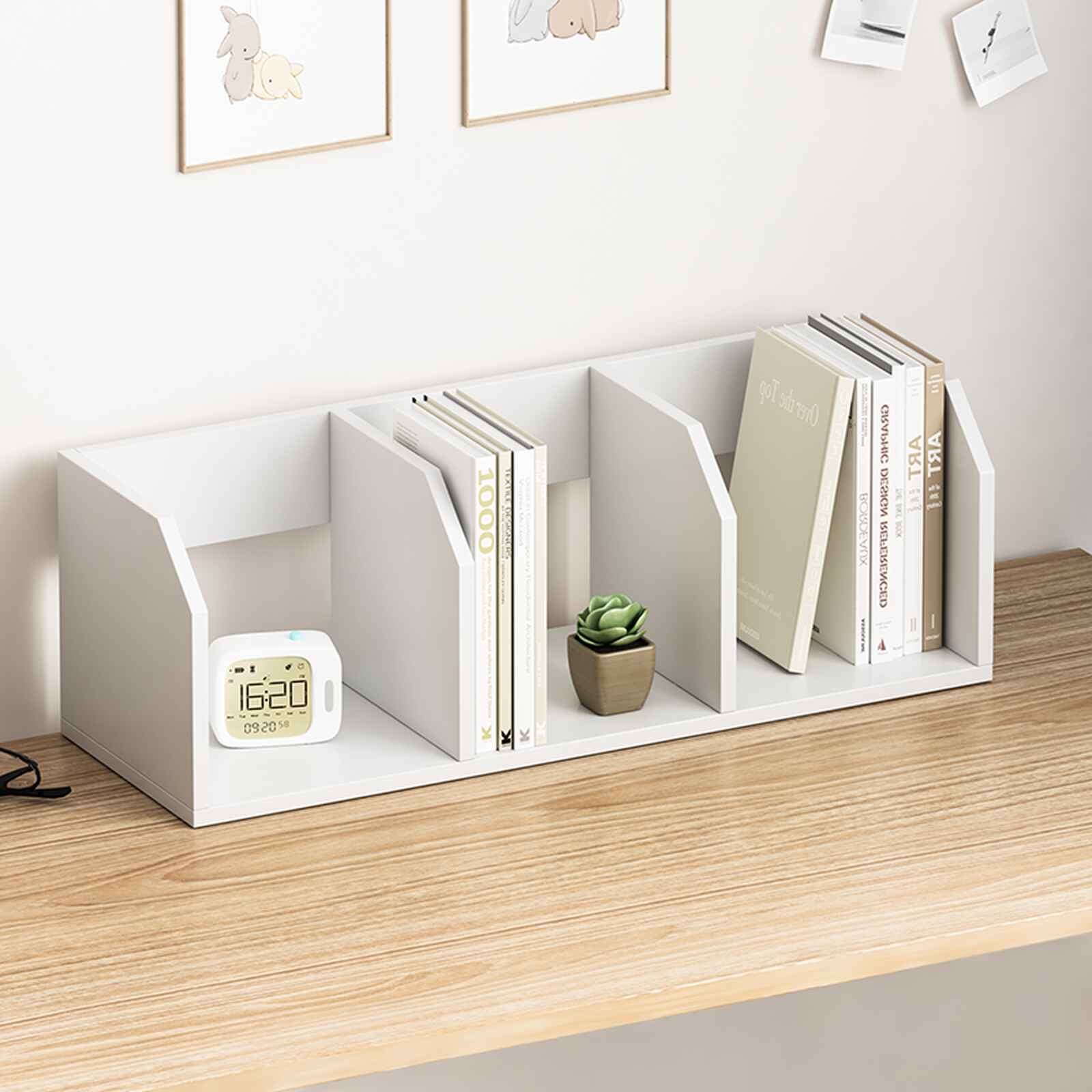 Kệ sách để bàn vân gỗ