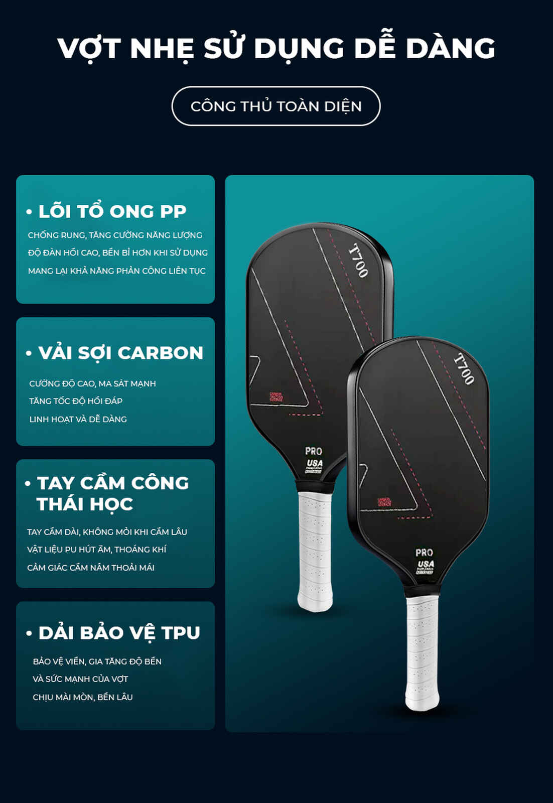 Vợt Pickleball T700