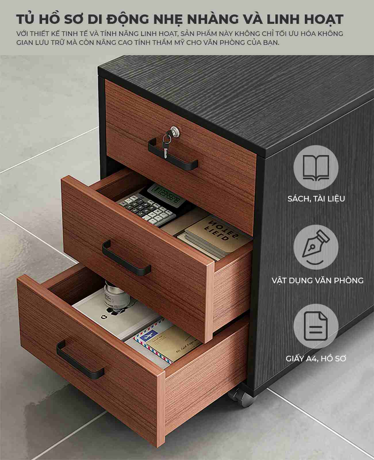 Tủ hồ sơ bằng gỗ cao cấp