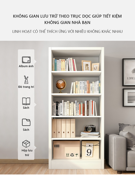 kệ sách 5 tầng