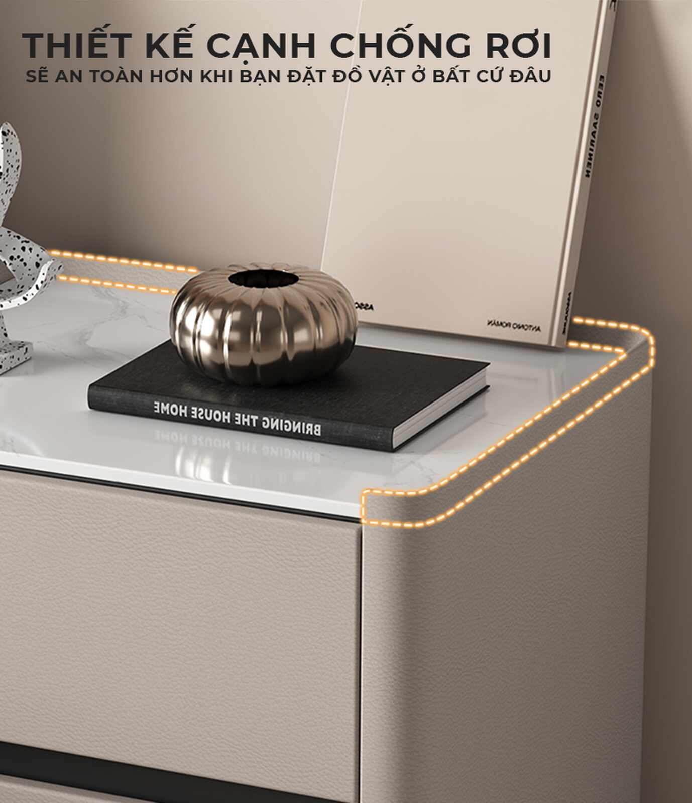 Tab đầu giường bọc da