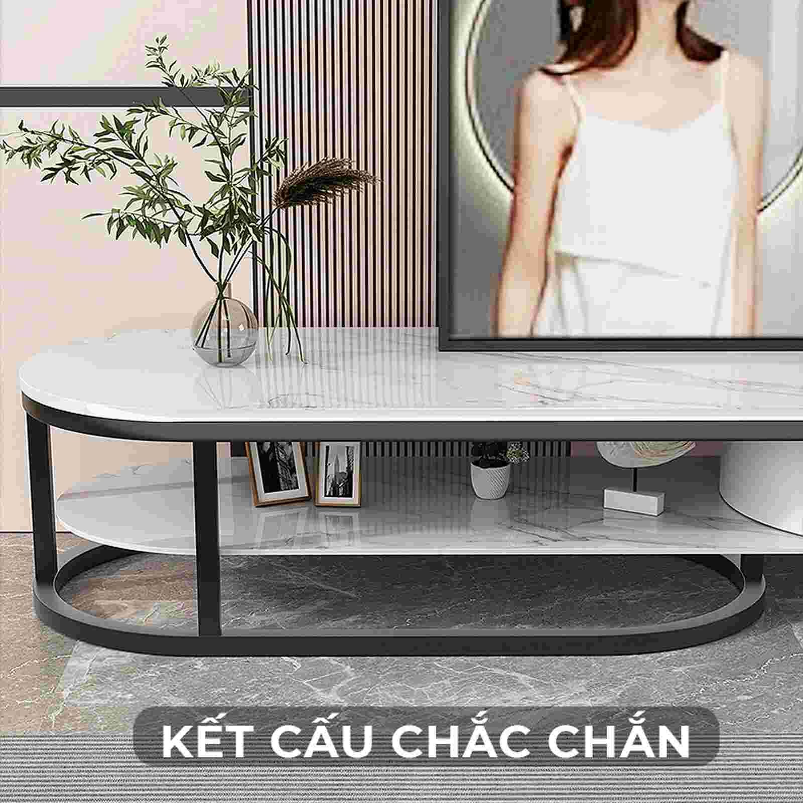 Kệ tivi bọc da khung sắt