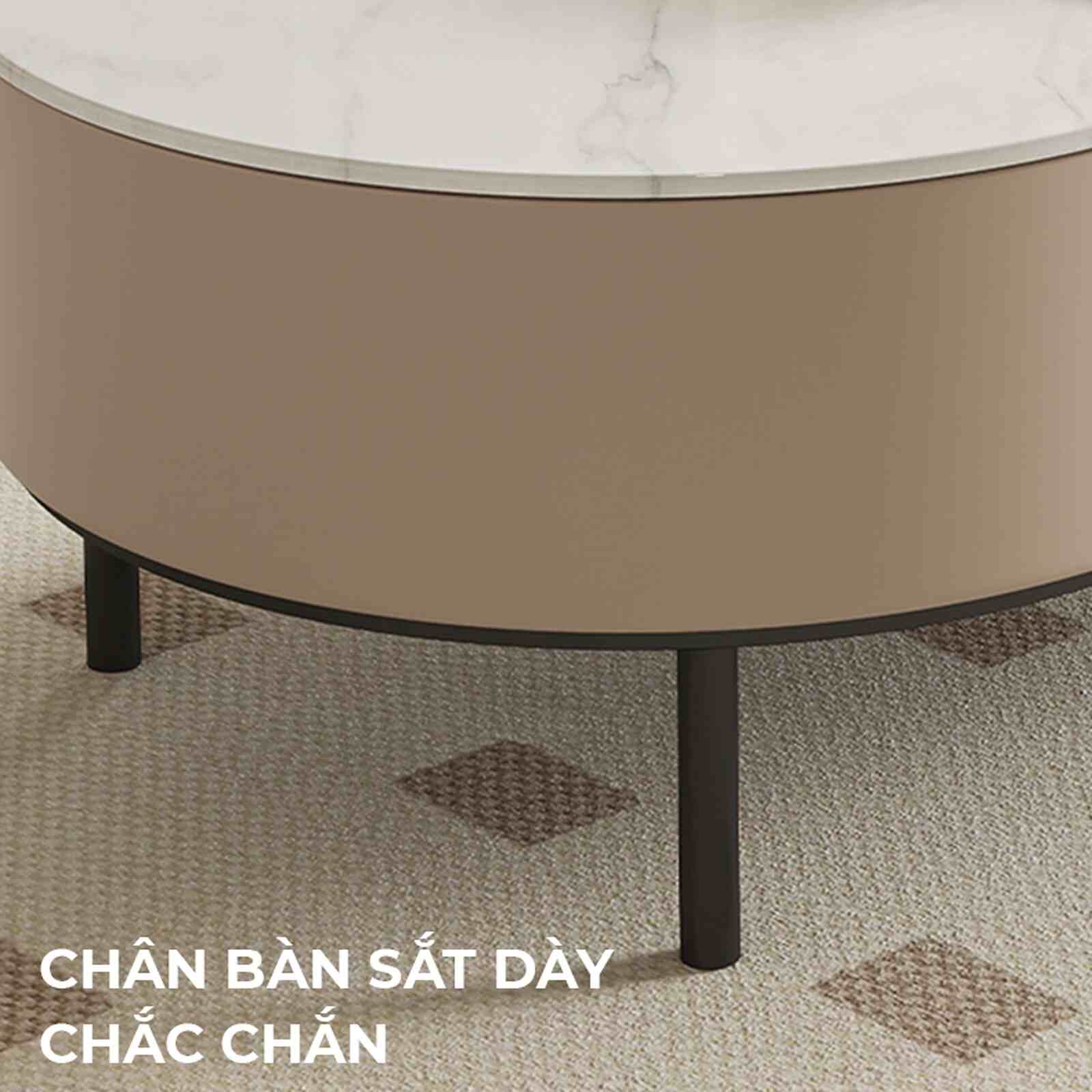 Bàn trà sofa chân sắt tròn