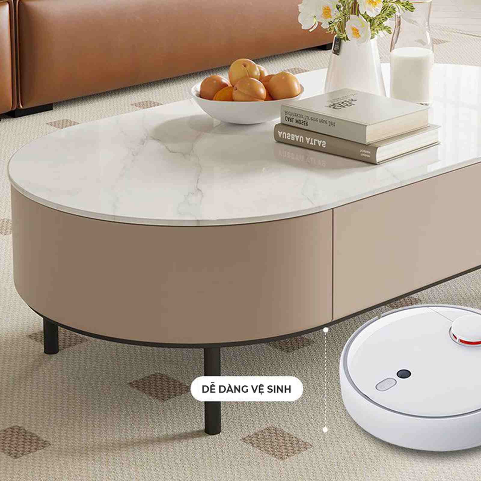 Bàn trà sofa chân sắt tròn