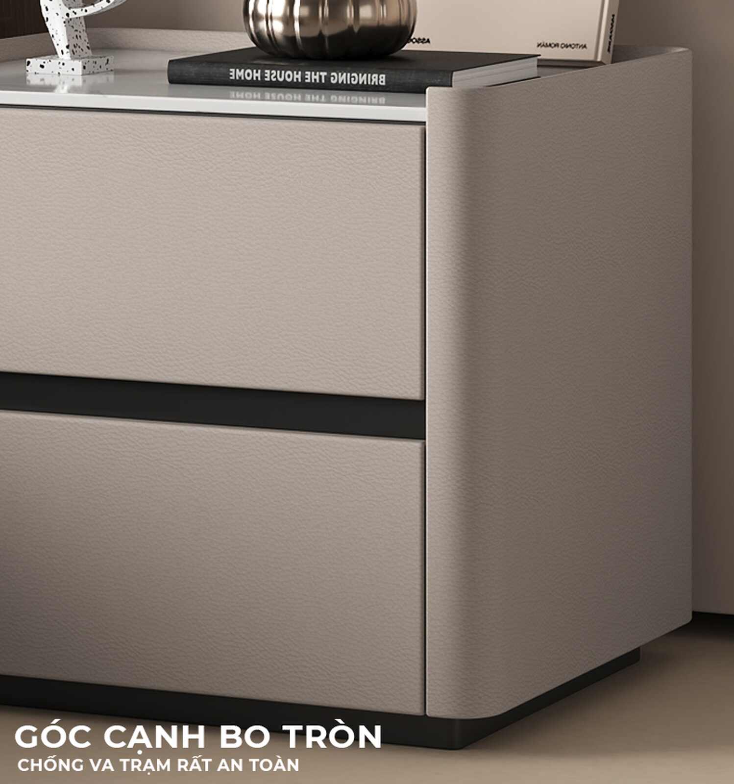 Tab đầu giường bọc da