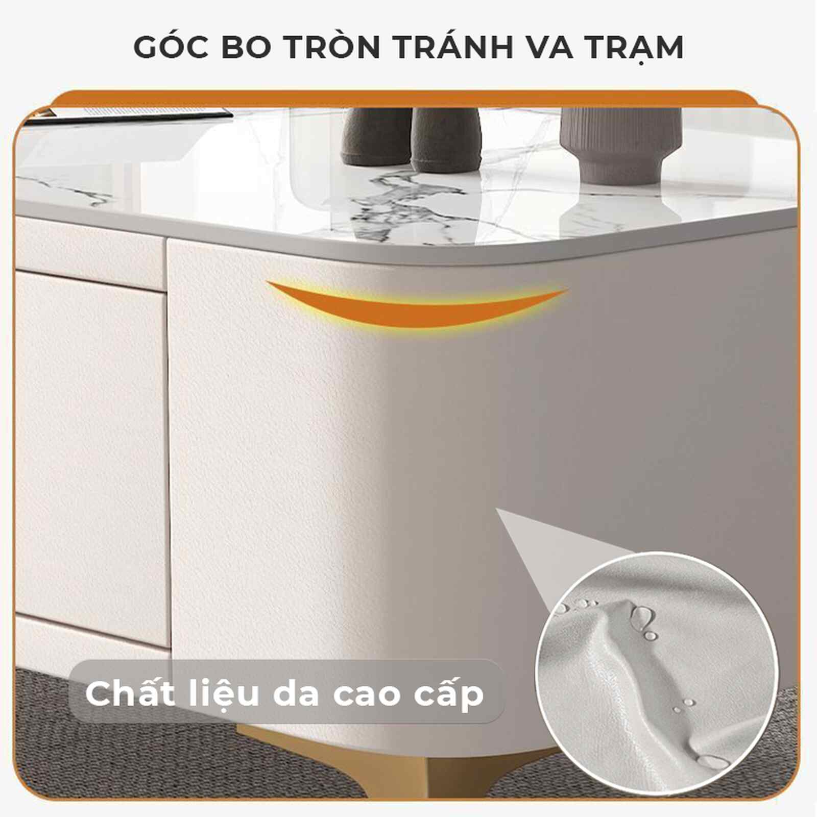Combo bàn trà + kệ tivi vân đá
