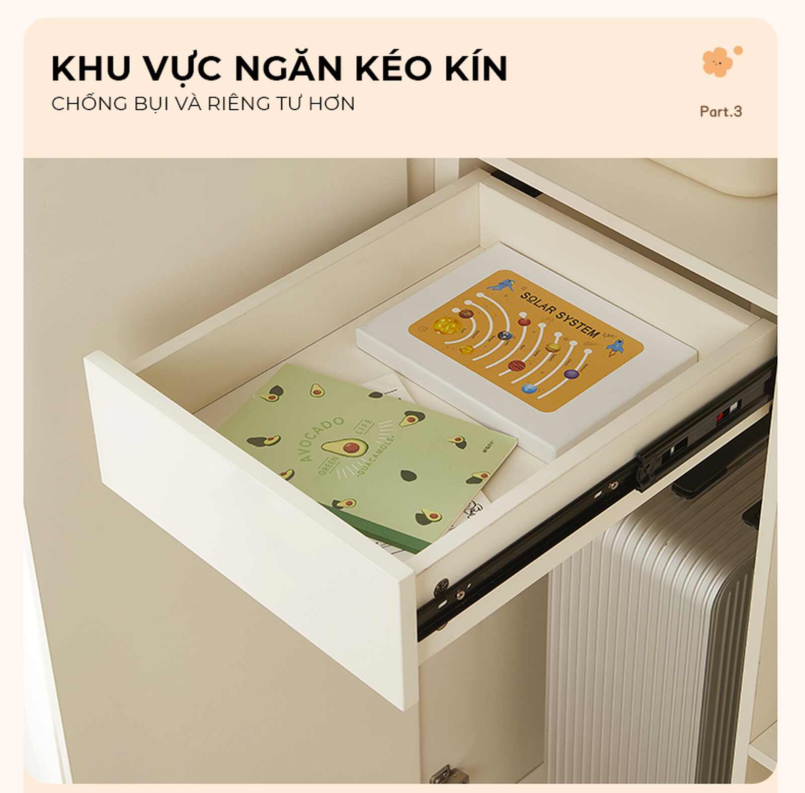 Tủ quần áo trẻ em 4 cánh mở