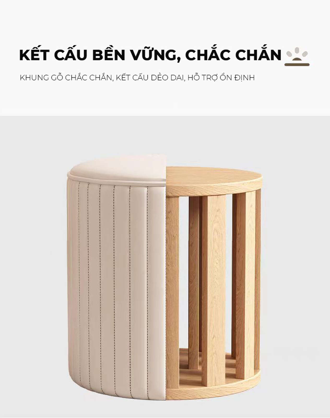 Ghế đôn trang điểm màu trắng