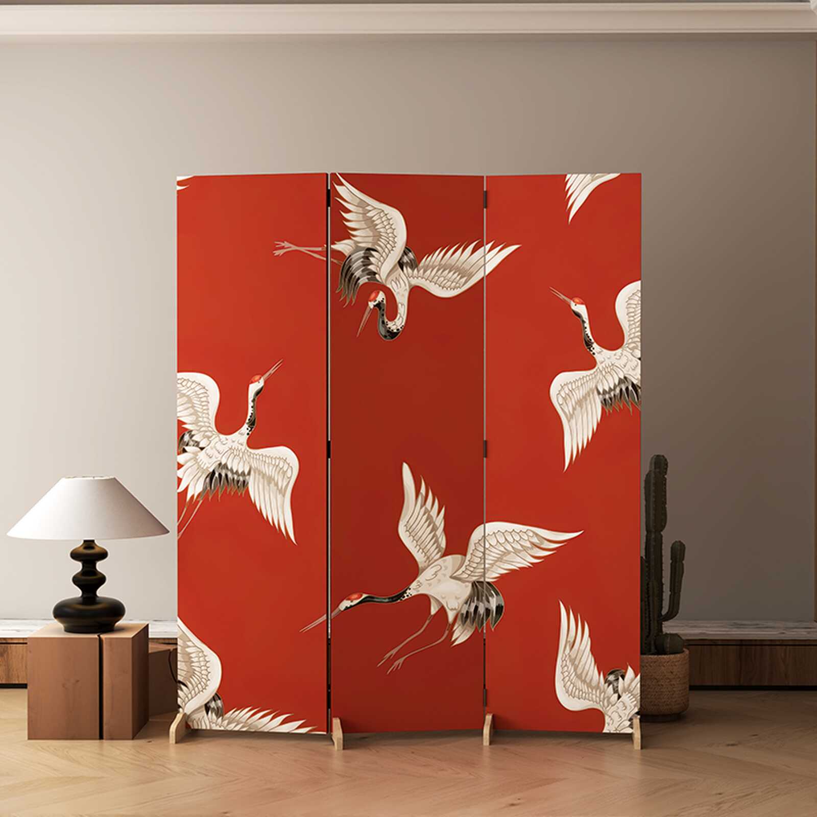 Bình phong 3 tấm canvas họa tiết nghệ thuật