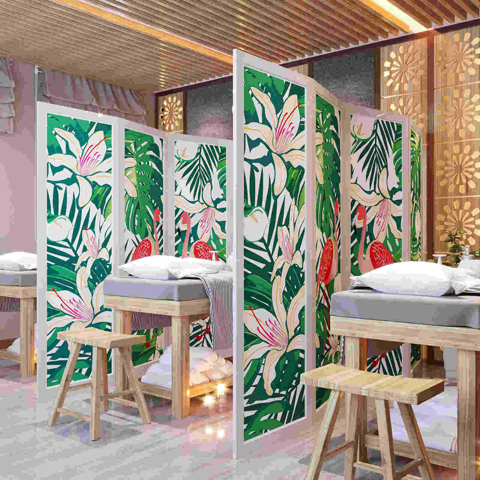 Bình phong vách ngăn phong thủy hình hoa