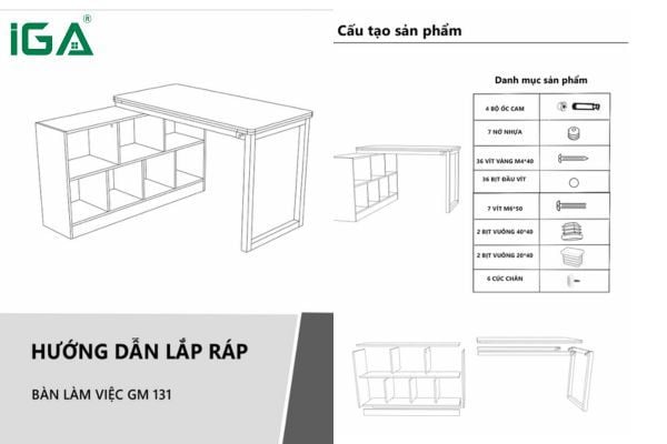 cách lắp bàn học gỗ ép
