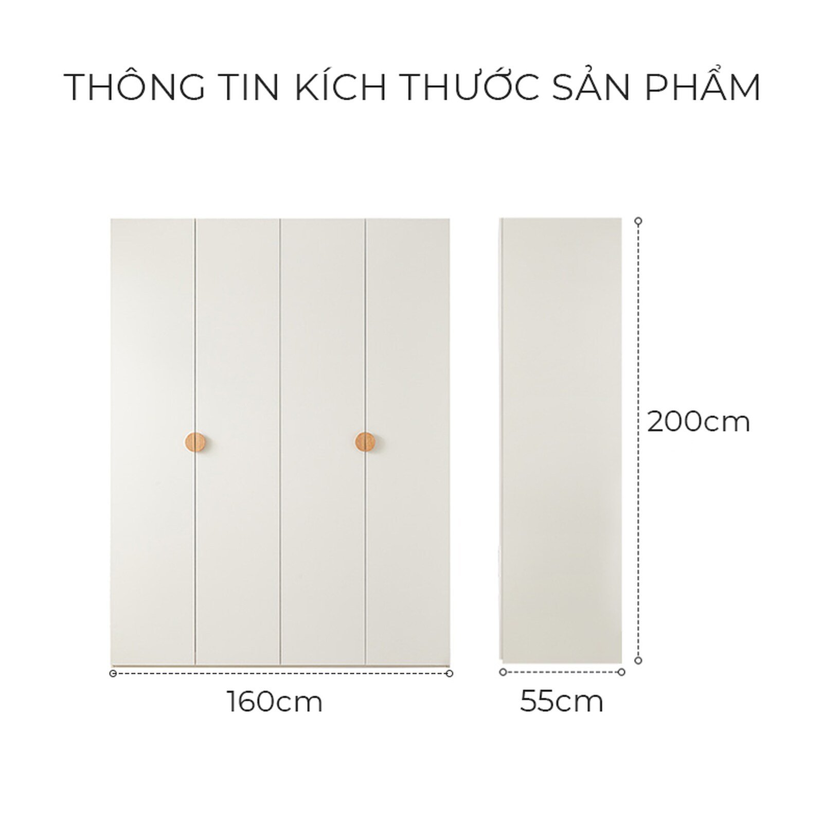 Tủ quần áo trẻ em 4 cánh mở