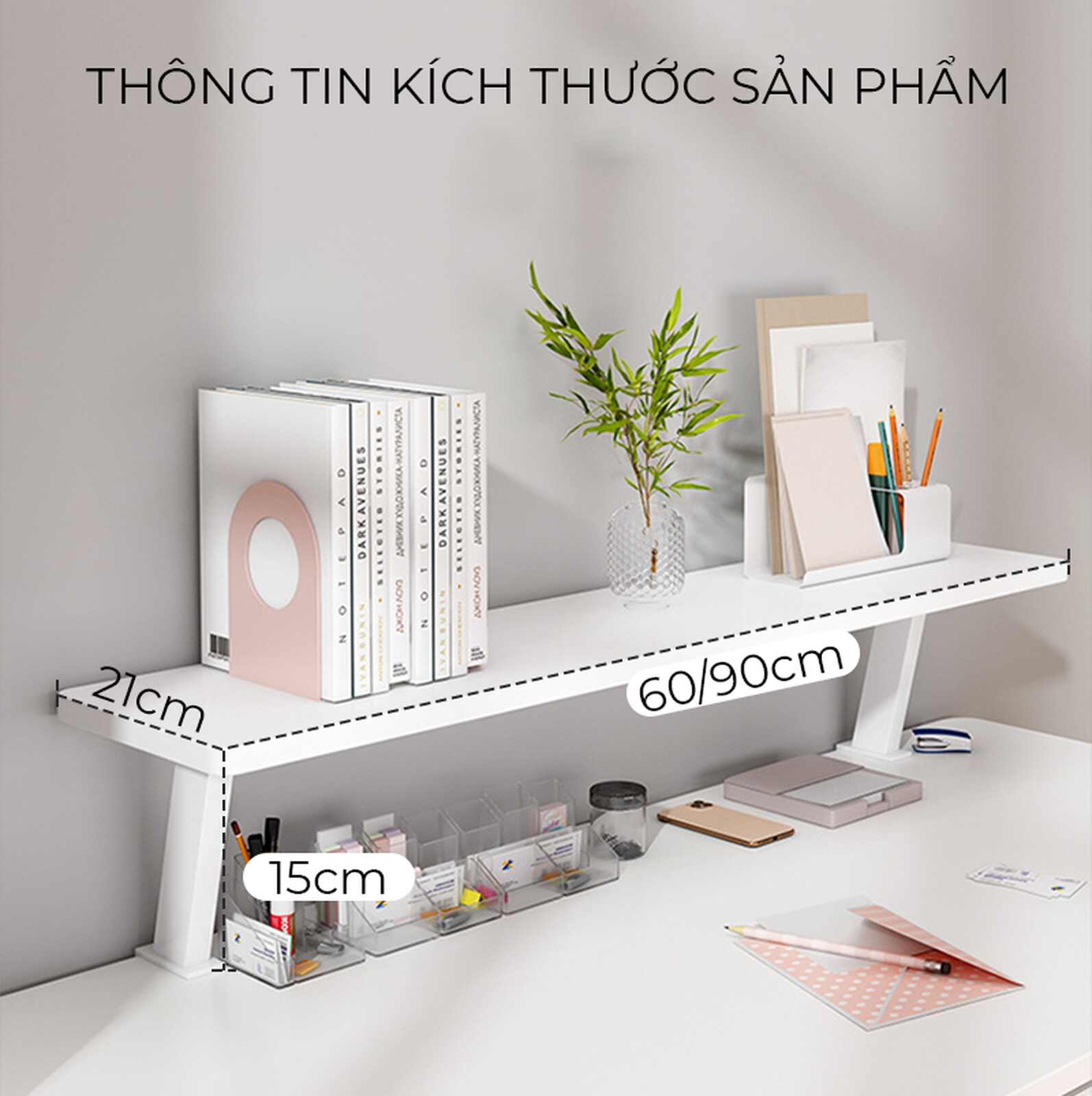 Kệ Màn Hình Trắng IGA Tối Giản