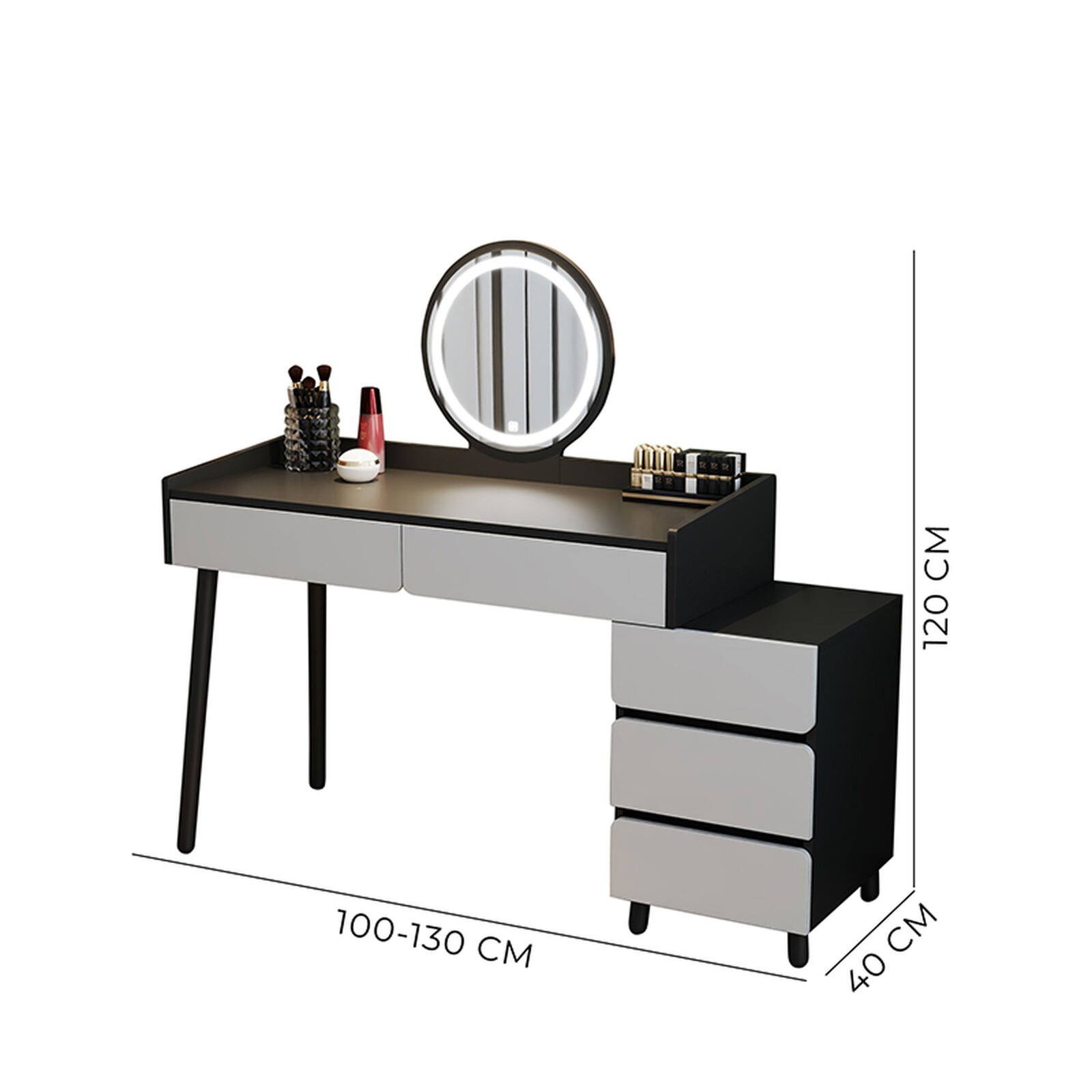 Bàn trang điểm đen trắng hiện đại