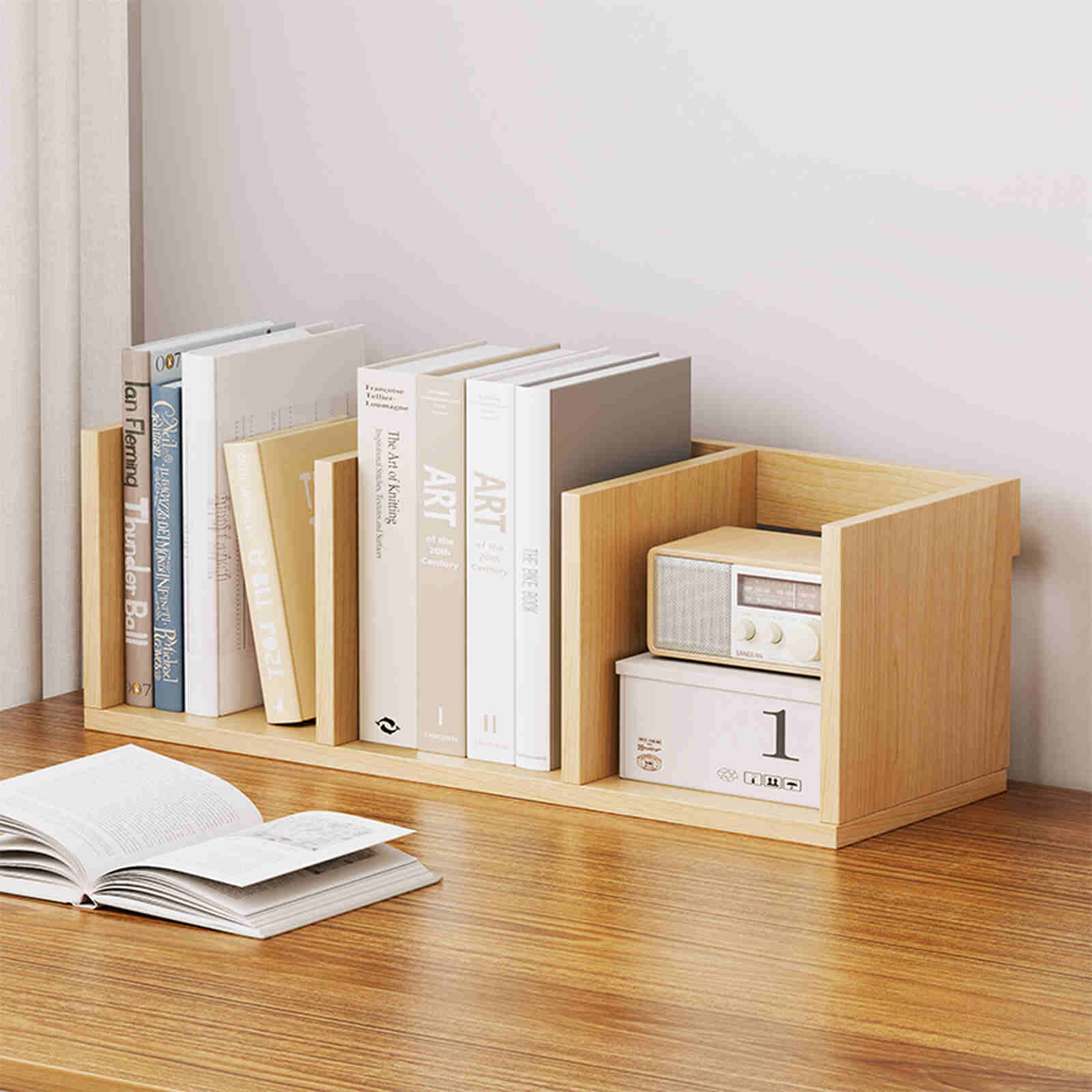 Kệ sách để bàn vân gỗ