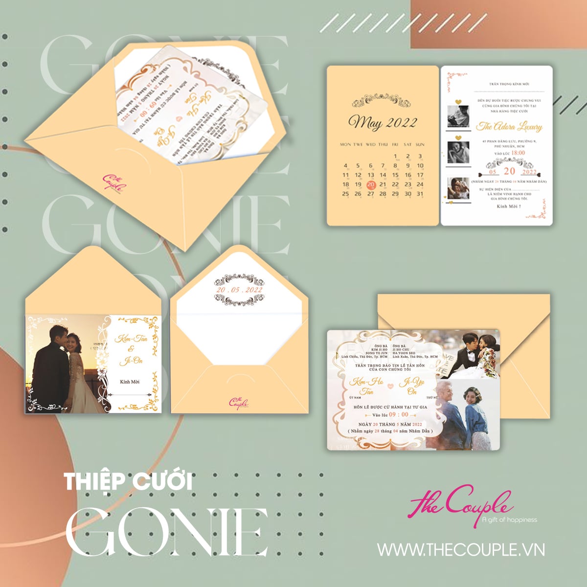 Thiết kế thiệp cưới đẹp phong cách hiện đại The Couple