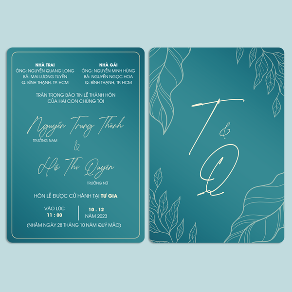 thiệp cưới in sẵn rẻ đẹp chất lượng The Couple