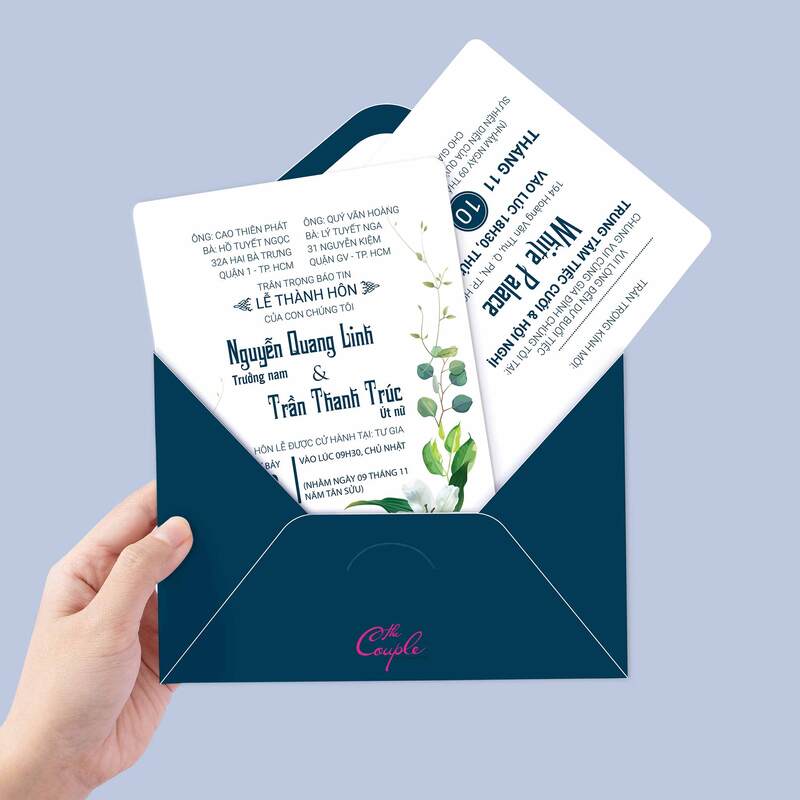 Thiệp cưới mới được làm từ chất liệu giấy hiện đại, chất lượng cao