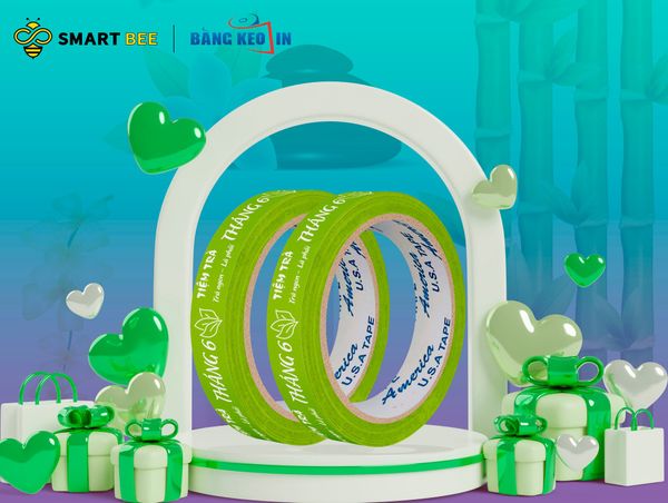 BĂNG KEO IN LOGO TIỆM TRÀ DÁN NẮP LY