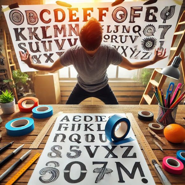Sáng tạo font chữ với băng keo in