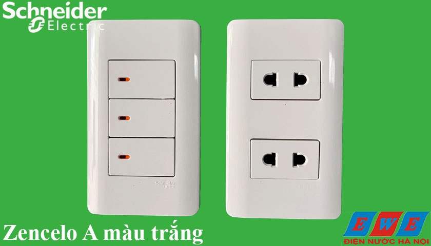 Công tắc ổ cắm Zencelo A màu trắng