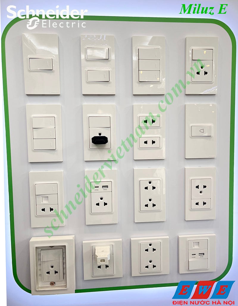 Mẫu Công tắc ổ cắm Miluz E Schneider