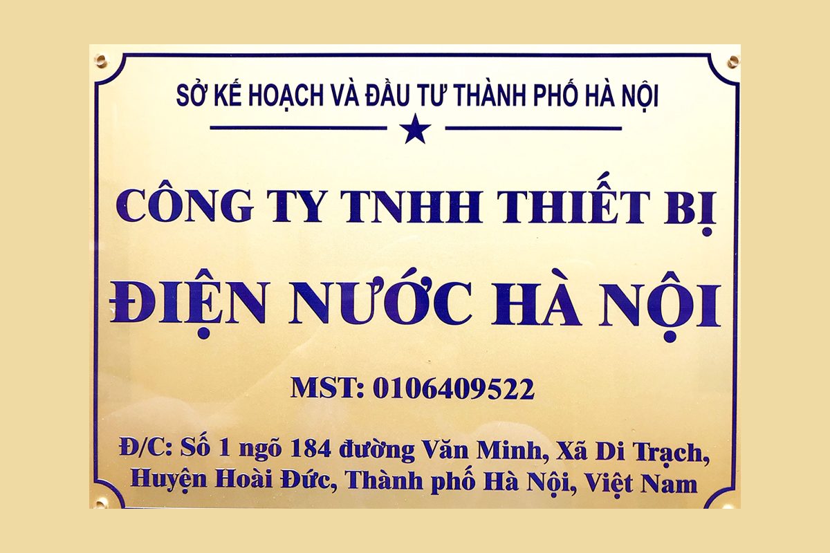 Công ty TNHH Thiết bị điện nước Hà Nội - Thông báo thay đổi địa chỉ công ty