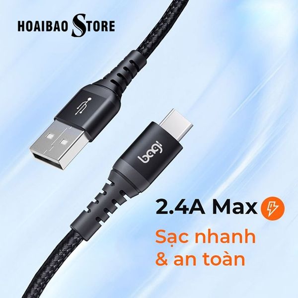 dây cáp sạc nhanh BAGI USB-A to USB-C