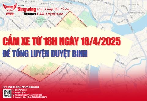 LƯU Ý: 18H CHIỀU NAY CẤM NHIỀU TUYẾN ĐƯỜNG GIAO THÔNG