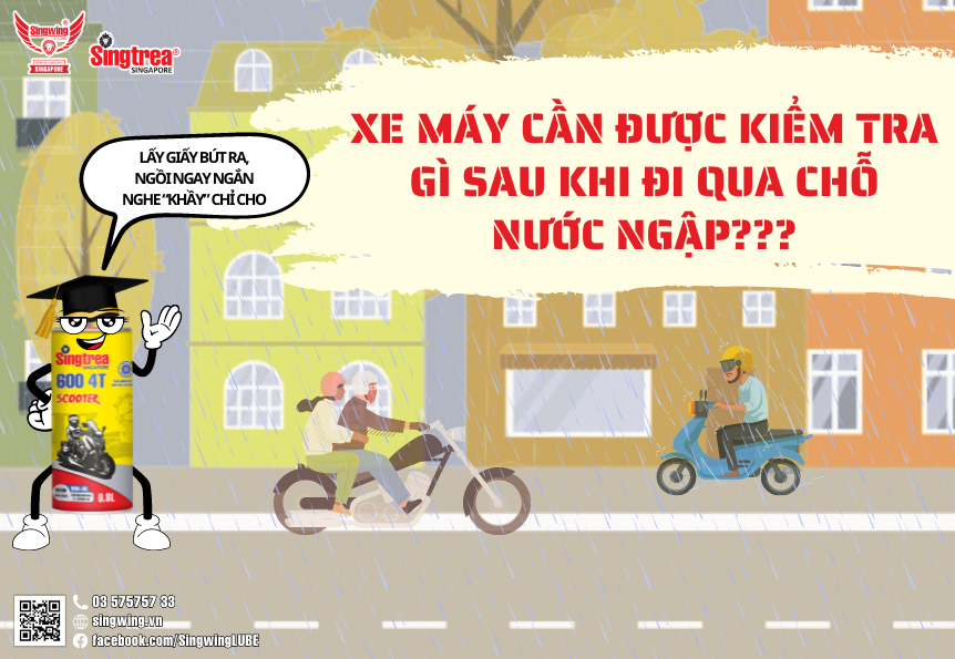 XE MÁY CẦN ĐƯỢC KIỂM TRA GÌ SAU KHI ĐI QUA CHỖ NGẬP NƯỚC?