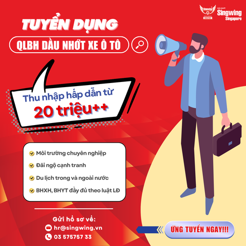 🔥 THƯƠNG HIỆU DẦU NHỚT HÀNG ĐẦU THẾ GIỚI TUYỂN DỤNG QLBH NHỚT XE Ô TÔ 🔥