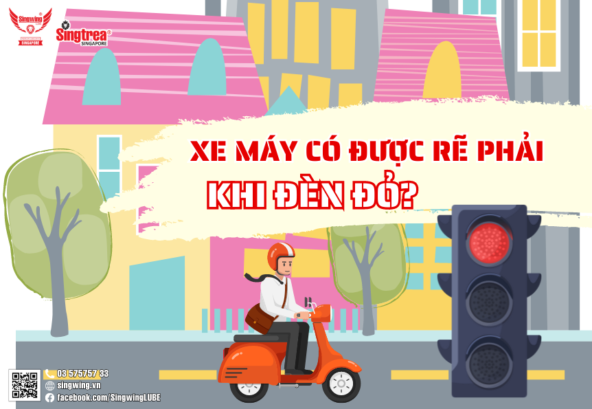 XE MÁY CÓ ĐƯỢC RẼ PHẢI KHI ĐÈN ĐỎ?