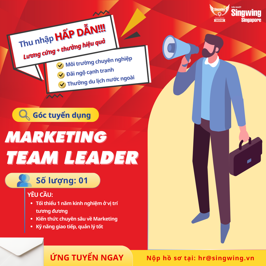TUYỂN DỤNG MARKETING TEAM LEADER