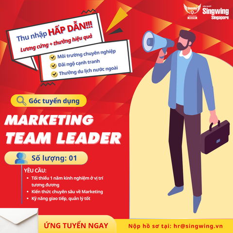TUYỂN DỤNG MARKETING TEAM LEADER