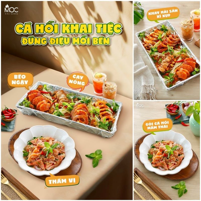 Cá hồi khai vị - tươi ngon bắt vị tại Mộc Riêu Nướng