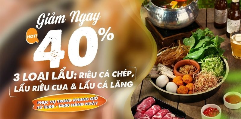 Giảm ngay 40% cho 3 món lẩu hot nhất tại Mộc Lai Rai