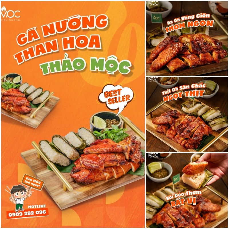 Bí quyết tạo nên món gà nướng than hoa tại MỘC
