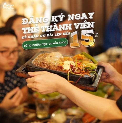 Mở thẻ thành viên - nhận ngay ưu đãi lên đến 15% tại Mộc Quán