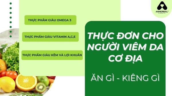 thực đơn cho người viêm da cơ địa