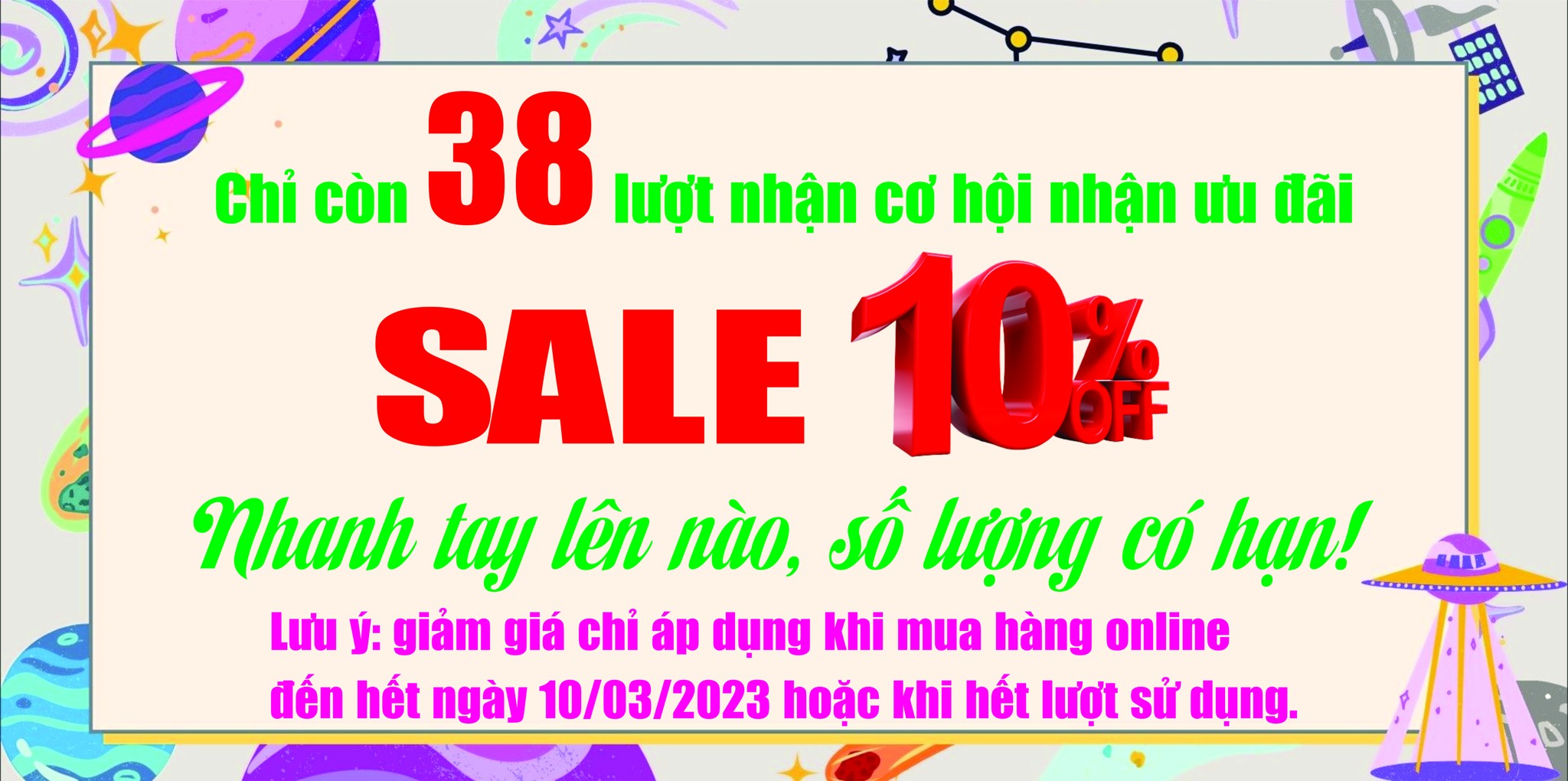 NHANH TAY THANH TOÁN - NHẬN NGAY SALE 10%