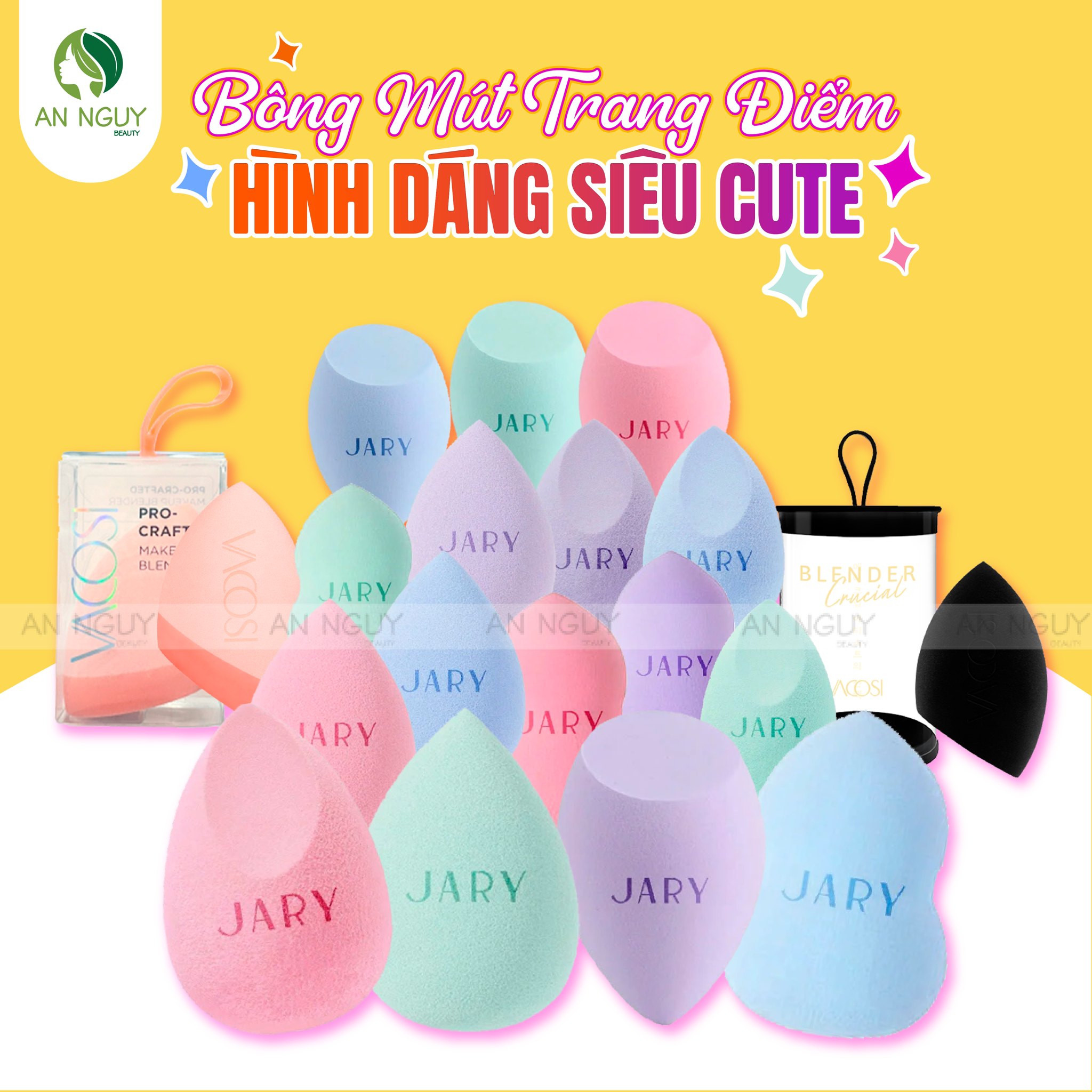 💕BÔNG MÚT TRANG ĐIỂM HÌNH DÁNG SIÊU CUTE💕
