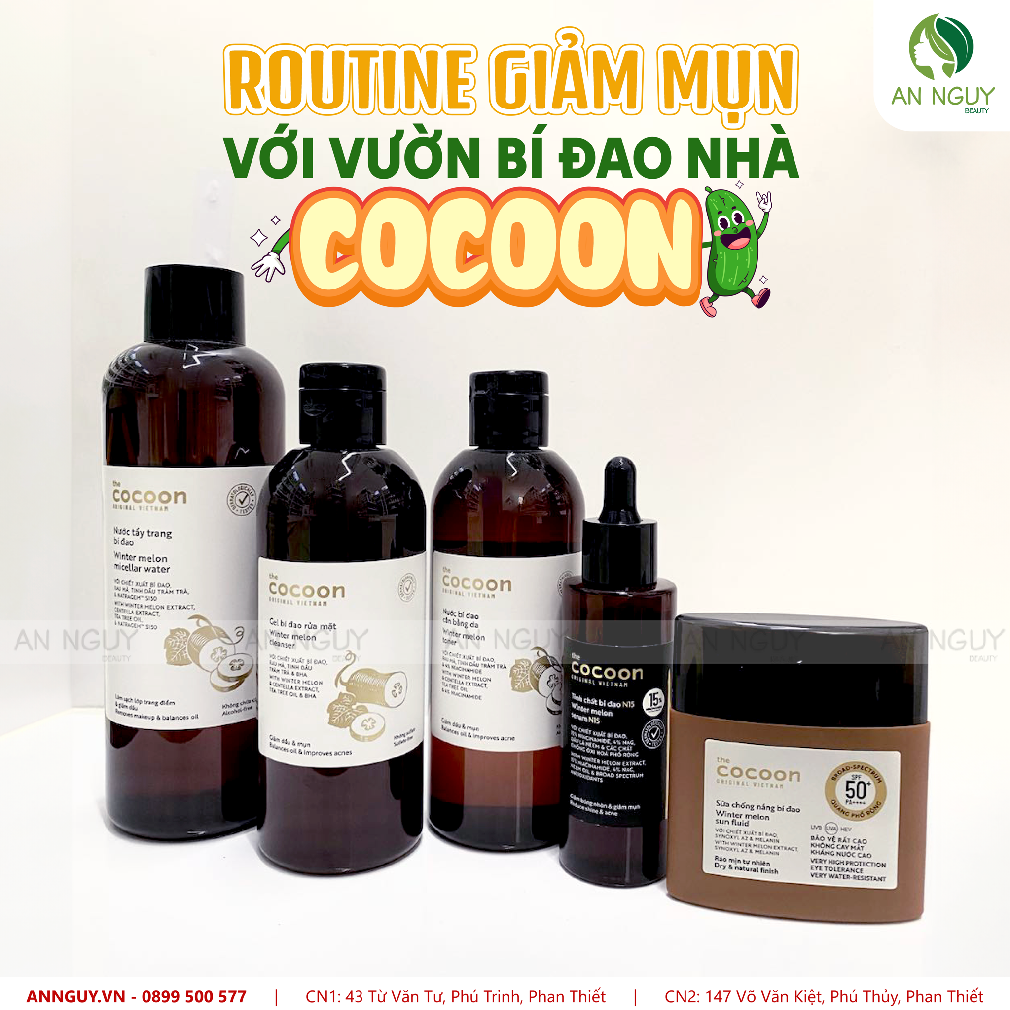 ROUTINE GIẢM MỤN VỚI VƯỜN BÍ ĐAO NHÀ COCOON勒 – annguy.beauty