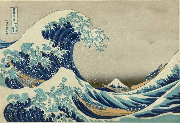 tranh vẽ một ngọn sóng của họa sĩ người Nhật Bản
