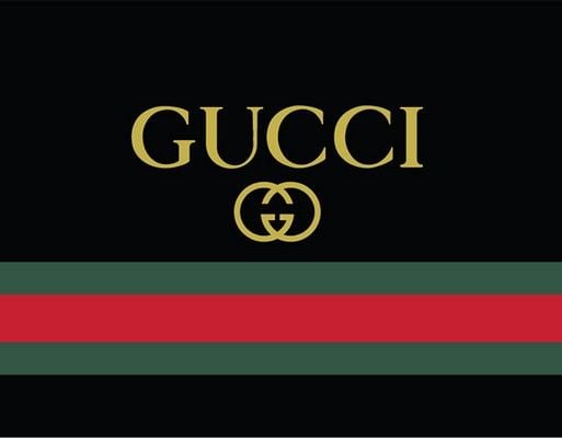 logo thương hiệu thời trang Gucci với hai màu xanh và đỏ kết hợp với chữ g kép