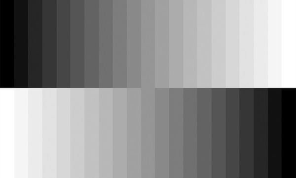 các sắc độ trắng đen trong hội họa, từ trắng tới xám và chuyển dần sang đen