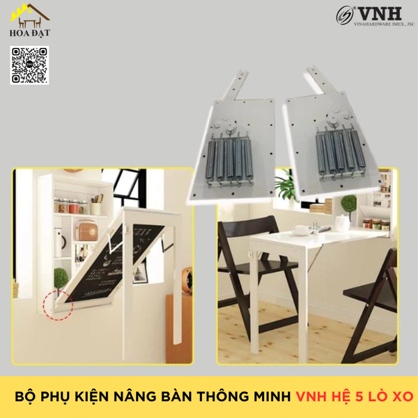 Bộ phụ kiện tay nâng bàn thông minh VNH hệ 4 lò xo- phụ kiện nội thất thông minh Hoa Đạt