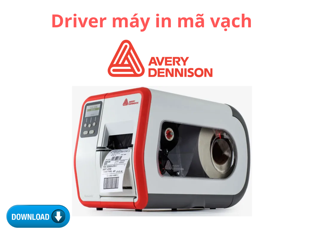 Download driver máy in mã vạch Avery Dennison