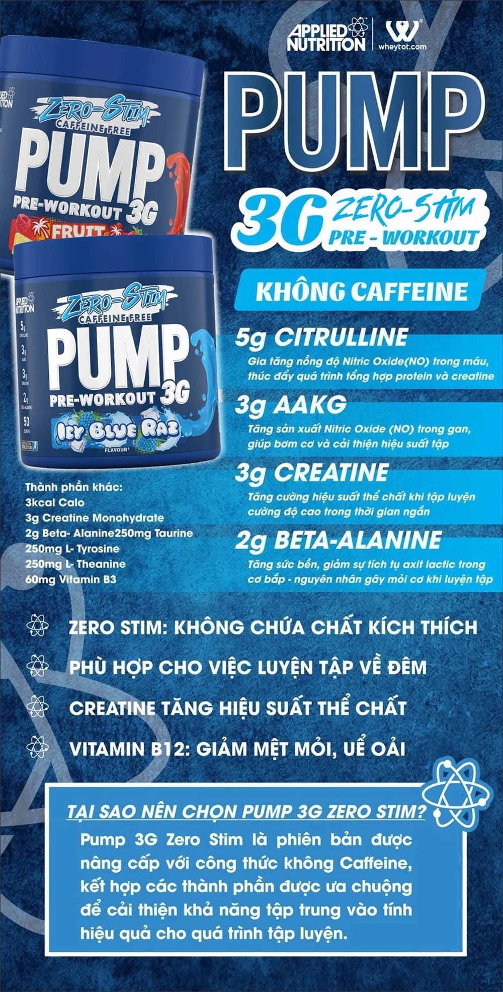Applied Pump 3G Pre Workout Caffeine Free