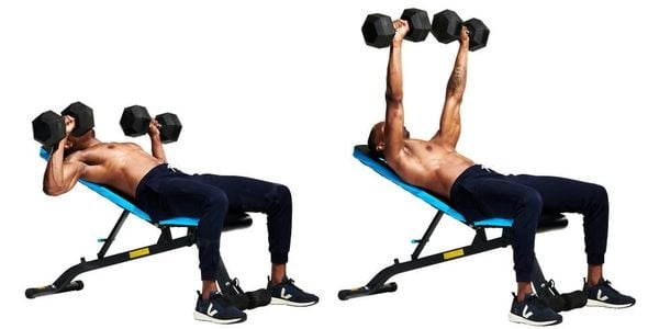 bài tập ngực với tạ đơn incline Dumbbell Press